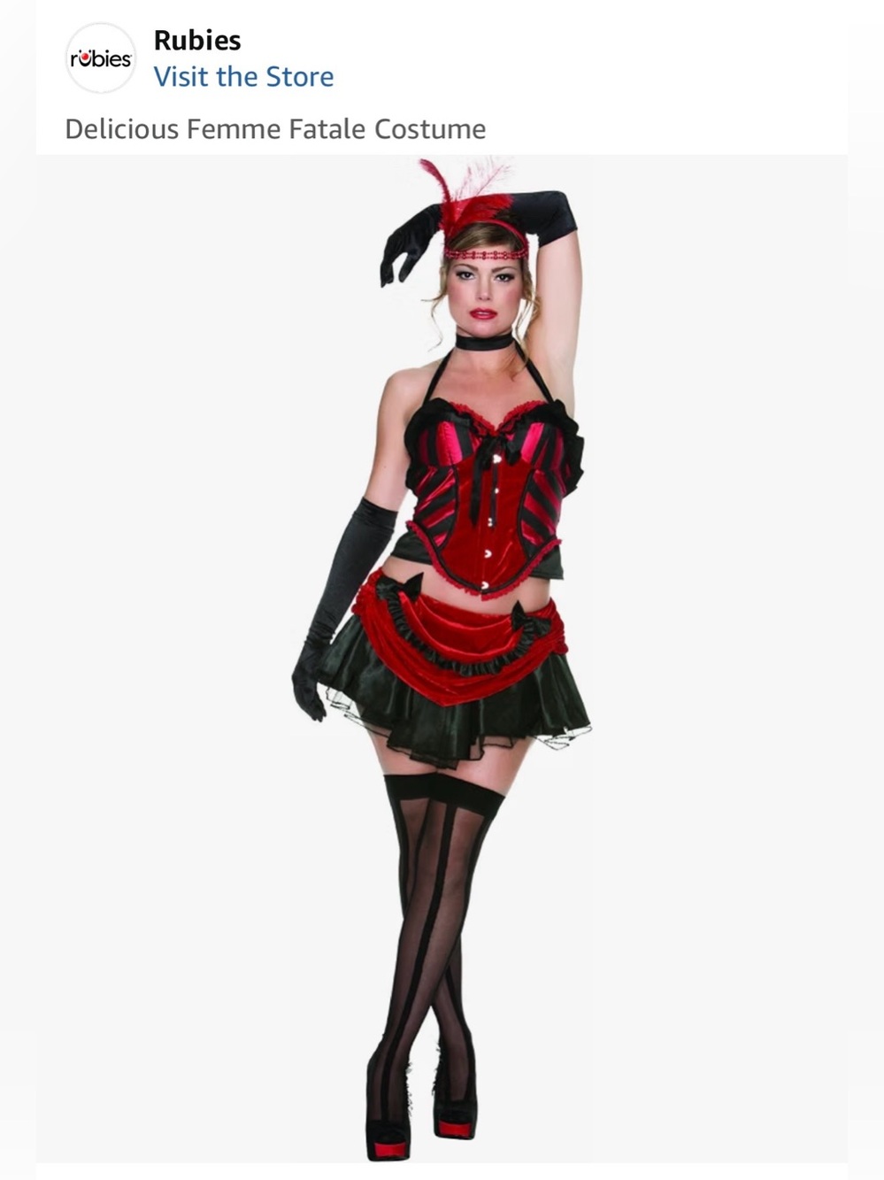 New Delicious Femme Red & Black Burlesque Halloween Costume Size: X-Small